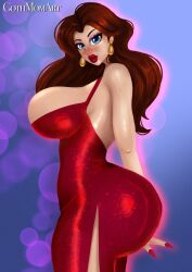 1girls big_ass big_breasts big_butt blue_lips brown_hair chubby chubby_belly chubby_female dark_nipples dress dumptruck_ass ear gothmomart light-skinned_femalelooking_back looking_at_viewer pauline pawg phat_ass pupiless_eyes voluptuous voluptuous_female wide_hips wide_thighs