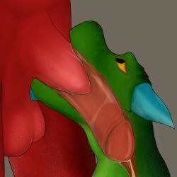 1:1 absurd_res anthro anthro_on_anthro balls bodily_fluids deep_throat digital_media_(artwork) dragon drinking drinking_urine duo faceless_character faceless_male genital_fluids genitals green_body hi_res horn humanoid_genitalia internal male male/male male_on_anthro male_penetrating mythological_creature mythological_scalie mythology nude oral oral_penetration orange_eyes peeing peeing_while_erect penetration penis red_body saliva scalie urine urine_from_penis urine_in_mouth urine_in_throat urine_inside varinating watersports x-ray_view