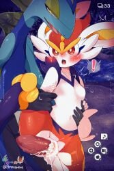absurd_res anthro bodily_fluids breasts camera_view cinderace cum duo female feral from_behind_position generation_8_pokemon genital_fluids genitals hi_res inteleon male male/female nintendo penis pokemon pokemon_(species) prrrrrrmine sex vulva