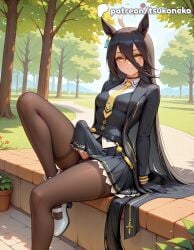 1futa 2026 ai_assisted ai_generated anime artist_name bare_tree branch bush explicit futanari hi_res high_quality high_resolution highres leaf long_hair manhattan_cafe_(umamusume) necktie outdoors pantyhose patreon patreon_username penis sitting skirt solo stable_diffusion thighband_pantyhose tsukoneko umamusume umamusume_pretty_derby watermark