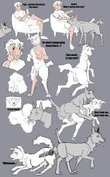 absurd_res animal_genitalia animal_penis animal_vulva anus ass_to_ass balls biped bipedal_feral bodily_fluids breasts canid canine canine_genitalia canine_penis canine_vulva canis cellphone claws clothed clothing cum cum_inside cunnilingus digitigrade domestic_dog duo ear_growth ejaculation electronics female feral fur fur_growth gender_transformation genital_fluids genitals genitals_shrinking grey_background greyscale growth hands-free hi_res human internal kneeling knot knotting leaking_cum licking loss_of_speech male male/female mammal monochrome mtf_transformation multi_breast multi_nipple nipples nude oral paw_growth pawpads penetration penis penis_poking_out penis_shrinking phone sex sheath simple_background smartphone snout snout_growth spontaneous_ejaculation standing tail tail_growth tail_motion tailwag tongue tongue_out trailofanimals transformation vaginal_penetration