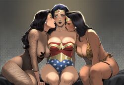3girls ai_generated alternate_self amazon big_ass big_breasts big_thighs bikini black_hair breasts curvaceous curvy curvy_figure dark_hair dc dc_comics demigod demigoddess diana_of_themyscira diana_prince digital_media_(artwork) female fishnet_clothing fishnets future_self hips hourglass_figure huge_ass huge_breasts huge_thighs justice_league large_ass large_breasts large_thighs legs light-skinned_female light_skin mature mature_female phophopho selfcest slim_waist themysciran thick thick_hips thick_legs thick_thighs thighs voluptuous waist wide_hips wide_thighs wonder_woman wonder_woman_(series)