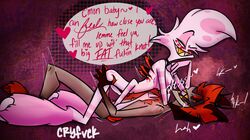 2boys alastor_(hazbin_hotel) anal anal_penetration anal_sex angel_dust_(hazbin_hotel) blood chest_hair choking cryfvck deer demon erect_nipples erect_penis hand_on_ass hand_on_back hand_on_butt hand_on_chest hazbin_hotel looking_at_another looking_at_partner looking_pleasured looking_up male male_only male_penetrated male_penetrating naked nude on_back penis red_hair scratches smile smiling spider text vivienne_medrano white_body white_fur white_hair yaoi