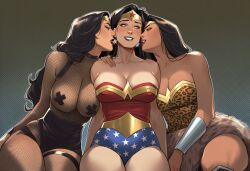 3girls ai_generated alternate_self amazon big_ass big_breasts big_thighs bikini black_hair breasts curvaceous curvy curvy_figure dark_hair dc dc_comics demigod demigoddess diana_of_themyscira diana_prince digital_media_(artwork) female fishnet_clothing fishnets future_self hips hourglass_figure huge_ass huge_breasts huge_thighs justice_league large_ass large_breasts large_thighs legs light-skinned_female light_skin mature mature_female phophopho selfcest slim_waist themysciran thick thick_hips thick_legs thick_thighs thighs voluptuous waist wide_hips wide_thighs wonder_woman wonder_woman_(series)