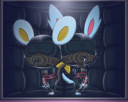5:4 absurd_res bondage bound charlx charly-sparks chastity_cage chastity_device clothing corruption duo eeveelution electrostimulation gag gagged generation_4_pokemon generation_6_pokemon hi_res humanoid hypnosis jewelpet latex latex_clothing luxio male mind_control nintendo padded_room pokemon pokemon_(species) prisoner sanrio sega_fave sex_toy sylveon vibrator
