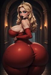 ai_animation ai_art ai_generated animated ass_bigger_than_body ass_bigger_than_head ass_focus big_ass big_butt blonde_female blonde_hair bouncing_ass buckshotai castle giant_ass jiggling_ass leaning_forward oc original_character princess_anya_(buckshotai) red_dress shaking_ass tagme twerk twerk_hypnosis twerking video