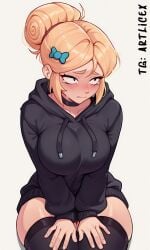 ai_generated animated arched_back arma ass black_clothing black_shorts black_stockings blonde_hair blondie brawl_stars breasts_out brown_eyes brown_skin clothes cute dolphin_shorts eyes_half_open green_hair hair_bun large_breasts looking_at_viewer navel peek piper_(brawl_stars) sexy short_hair shorts shy stockings supercell sweat sweater tagme tears thick_thighs thigh_highs thighs underwear