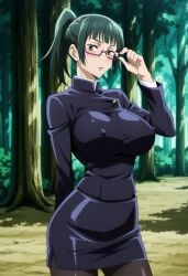 maki_zenin zenin_maki jujutsu_kaisen glasses school_uniform schoolgirl schoolgirl_uniform busty big_breasts large_breasts huge_breasts ass fat_ass big_ass large_ass huge_ass butt big_butt voluptuous curvy female female_only waist hips wide_hips legs cute thick_thighs thick_ass narrow_waist slim_waist aindroidparanoid ai_generated tagme 1girls breasts hi_res human hair