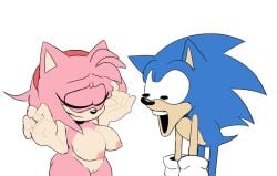 accessory amy_rose anthro bare_hands big_breasts blue_body blue_fur breast_awe breasts caminacarro4000 closed_eyes clothing duo eulipotyphlan female fur gaping_mouth genitals gloves grin hair_accessory hairband handwear hedgehog leaning leaning_forward male mammal nipples nude nude_female open_mouth pink_body pink_fur pink_nipples sega shocked smile sonic_(series) sonic_the_hedgehog sonic_the_hedgehog_(series) surprised tail tan_body tan_skin vulva