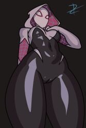 cameltoe ghost_spider gwen_stacy gwen_stacy_(spider-verse) latex marvel mask no_nudity no_visible_genitalia patreon simple_shading spider-gwen spider-man:_across_the_spider-verse spider-man:_into_the_spider-verse suit zerot