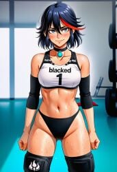 ai_generated begging_for_rape choker gym gym_uniform kill_la_kill matoi_ryuuko sexy skimpy slut