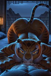 ai_generated big_breasts furry kung_fu_panda master_tigress surikat tiger_girl wide_hips