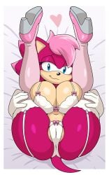 anthro anus_outline ass bedroom_eyes big_breasts breasts camel_toe clothing dic_entertainment digital_media_(artwork) eulipotyphlan european_hedgehog female footwear fur genital_outline genitals gloves hair half-closed_eyes handwear hedgehog hi_res holding_both_legs legwear lingerie looking_at_viewer lying mammal narrowed_eyes navel on_back pillow seductive sega shoes smile solo sonia_the_hedgehog sonic_(series) sonic_the_hedgehog_(series) sonic_underground sonicguru spread_legs spreading stockings tail underwear vulva vulva_outline
