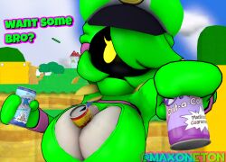 3d 3d_(artwork) anthro big_breasts breasts busty_boy item_in_cleavage mario_(series) maxoneton oc original_character sfm shadow_face shinko_(maxoneton) shy_gal shy_guy shygal_(cryptiacurves) source_filmmaker super_mario_bros.