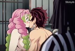 accurate_art_style age_difference ai_generated anime_coloring caught caught_cheating caught_in_the_act caught_off_guard cheating completely_nude demon_slayer implied_cheating implied_sex in_heat indoors kamado_tanjirou kanroji_mitsuri kimetsu_no_yaiba mature_female mitsuri_kanroji netorare nipples ntr nude nude_female nude_male obani_iguro older_female older_female_and_younger_male sex stickyai tanjiro_kamado walk-in walked_in_on