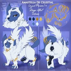 1:1 absol absurd_res animal_genitalia animal_penis animal_pussy animal_vulva anus ass butt_focus canid canine canine_genitalia canine_penis canine_pussy canine_vulva claws cookie crown english_text fan_character feral feral_only fluffy fluffy_chest fluffy_hair fluffy_tail food generation_3_pokemon generation_6_pokemon genitals hair headgear herm hi_res intersex jewelry knot knotted_penis mammal markings mega_absol mega_evolution model_sheet mohitopaw mole_(marking) neck_tuft nintendo nude pendant penis pinup pokemon pokemon_(species) pose princess pussy raised_wings reference_image ring royalty sexy_eyes solo tail text tiara tuft wings