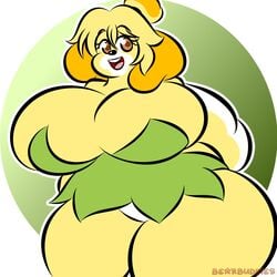 2021 animal_crossing bearbuddies_(artist) big_ass big_breasts big_butt breasts cleavage cosplay disney isabelle_(animal_crossing) nintendo sideass smile smiling tagme thick_thighs thighs tinker_bell_(cosplay) underboob wide_hips wings