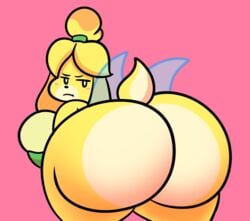 animal_crossing ass big_ass big_breasts big_butt breasts canid canine canis cosplay female fur furry furry_only isabelle_(animal_crossing) looking_back mechaclank nintendo solo tagme tail thick_thighs thighs tinker_bell wide_hips wings