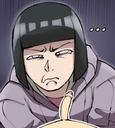 2d 2d_(artwork) angry angry_expression angry_face boruto:_naruto_next_generations clothed clothing disappointment gray_eyes hyuuga_hinata imminent_oral imminent_paizuri naruto naruto_(series) naruto_shippuden nervous_sweat short_hair small_penis small_penis_humiliation srjrgart tiny_penis uzumaki_boruto uzumaki_hinata