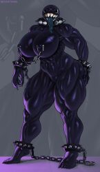 1girls anthro chain_chomp chains female female_only gigi_(thecoatl034) mario_(series) muscular muscular_female nipple_chain sevastians sharp_teeth solo