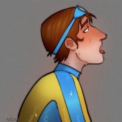 dispatch_(game) gay male male_only pppukich skinny solo tongue tongue_out twink waterboy_(dispatch)