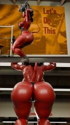 3d 3d_(artwork) 4k ass_focus backview big_ass big_breasts black_hair black_leotard black_lipstick blender blender_(software) chaoslord demon_girl gym helluva_boss horns huge_ass imp millie_(helluva_boss) red_skin shortstack sideboob sideview squats squatting sweat sweating sweaty_body tagme tail thick thick_thighs voluptuous_female wide_hips