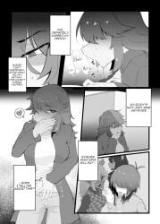 breasts catti_(deltarune) deltarune dialogue dialogue_bubble doujinshi doujinshi_page english_text kris_(deltarune) last_page manga manga_page moaning noelle_holiday page_26 saliva ss_komu susie_(deltarune) translated