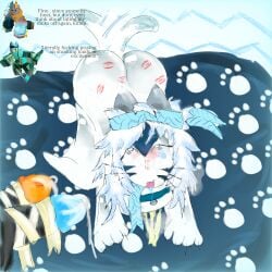 2boys bandaged_dick bandages blush cat_ears cat_paws cat_tail catboy coil_(phighting) collar cum drooling gay headband in_bed in_heat multiple_dicks peeing_self petplay phighting slingshot_(phighting) twink urine watersports