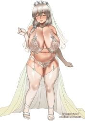 1girls areolae areolae_visible_through_clothing armwear artist_name big_breasts bra breasts closed_eyes elbow_gloves female female_only footwear full_body garter_belt garter_straps gloves grey_hair hair harstfazn headwear huge_breasts lace lace-trimmed_bra lace-trimmed_garter_belt lace-trimmed_panties lace_trim legwear lingerie mature mature_female mature_woman milf mother nipples nipples_visible_through_clothing panties smile solo solo_female thighhighs uzaki-chan_wa_asobitai! uzaki_tsuki wedding_attire wedding_dress wedding_lingerie wedding_veil white_background white_bra white_garter_belt white_garter_straps white_gloves white_panties white_thighhighs