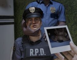 2boys 3boys blackmail caught colleagues embercock emberstock gay gay_domination image imminent_penetration imminent_sex job leon_scott_kennedy photo picture police police_hat police_uniform resident_evil work yaoi