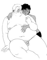 2boys bedtimecreature belly bhm big_belly big_breasts big_moobs chubby chubby_male delicious_in_dungeon dungeon_meshi fat fat_belly fat_male flaccid_penis gay laios_touden male male_only moobs naked naked_male nude nude_male obese obese_male overweight overweight_male penis size_difference small_penis smooth_skin yaoi