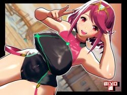 1girls 3d_(artwork) biyo breasts female light-skinned_female light_skin nintendo pyra pyra_(xenoblade) red_hair solo xenoblade_(series) xenoblade_chronicles_2