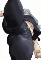 ai_generated chubby femboy jujutsu_kaisen mahito_(jujutsu_kaisen) split splits thick_thighs voriksan
