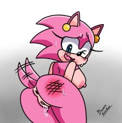 anus areola ass bannerniceman blue_eyes blush bodily_fluids breasts butt_slap colored digital_drawing_(artwork) digital_media_(artwork) ear_piercing ear_ring embarrassed eulipotyphlan eyelashes female fur genital_fluids genitals hedgehog hedgehog_mother_(sonic_idw) hi_res idw_publishing mammal nipples nude nude_female one_eye_closed piercing pink_areola pink_body pink_fur pink_nipples ring_piercing sega side_boob slap slap_mark smile solo sonic_(series) sonic_the_hedgehog_(comics) sonic_the_hedgehog_(idw) sonic_the_hedgehog_(series) sweat tail tail_motion tailwag vaginal_fluids vulva