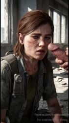 1girls ai ai_assisted ai_generated apocalyptic blowjob brown_hair brunette_female brunette_hair ellie_(the_last_of_us) ellie_williams fellatio freckles notorioussfm oral oral_sex penis_in_mouth realistic shirt skinny sucking sucking_dick sucking_penis sucking_tip tagme the_last_of_us the_last_of_us_2 tongue video video_game_character video_games