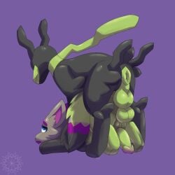 1:1 absurd_res anal anal_sex anus assimilation balls duo entro'pi feral generation_5_pokemon generation_7_pokemon genitals hi_res knot legendary_pokemon lewdkitten069 male male/male nintendo paws penetration pokemon pokemon_(species) zorua zygarde zygarde_10_forme