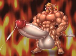 abs bara biceps cum cum_shot cumming cumshot furry furry_only gif hyper hyper_balls hyper_genitalia hyper_penis hyper_testicles interval muscle muscles muscular muscular_legs muscular_male muscular_thighs nipples pecs