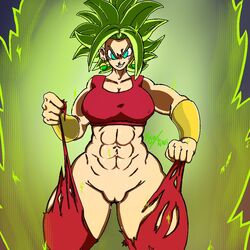 abs angry big_breasts bracelet curvy dragon_ball dragon_ball_super dragon_ball_z earrings female female_only fusion green_eyes green_hair huge_breasts kefla larger_female legendary_super_saiyan looking_at_viewer muscular muscular_female no_eyewear pants_down pixel_art potara_earrings pussy pussy_juice revealing_clothes ripped_clothing saiyan short_hair smile smug spiky_hair super_saiyan super_saiyan_2 sweat sweatdrop teasing thick_thighs thighs tight_clothing undressing wide_hips xyakiwi