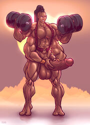 1futa 2d abs breasts futa_only futanari huge_breasts huge_cock mortal_kombat multi_arm multi_limb muscles muscular muscular_futanari penis rookerrant sheeva solo thick_thighs weightlifting weights wide_hips