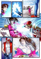 aroused ass belt bottomless breasts censored defeated fatal_fury highres japanese_clothes k.o. kasumi_jun kimono king_of_fighters mai_shiranui nipples number outdoors panties ponytail pussy sex snk straddling straight sweat terry_bogard underwear unzipped walking