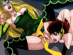 2girls amora_the_enchantress avengers blonde_hair breasts cartoonreality.com clothing female female/female female_only fingering fingering_pussy gloves janet_van_dyne long_hair marvel marvel_comics mostly_nude multiple_girls no_panties partially_clothed pussy short_hair spread_legs stockings superheroine the_avengers:_earth's_mightiest_heroes thor_(series) wasp_(earth's_mightiest_heroes) wasp_(marvel) yuri