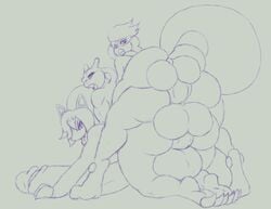 anthro ass balls big_balls big_butt big_penis genitals group group_sex hyper legendary_pokémon male male/male male_roserade mewtwo nintendo peach_(peachymewtwo) penis pokemon pokemon_(species) roserade sex sketch trio video_games weasselk zoroark