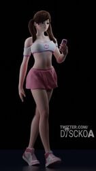 <1_second_video 1girls 3d 9:16 alternate_costume animated barely_visible_genitalia blizzard_entertainment bottomless_skirt bouncing_breasts breasts brown_hair clothing crop_top d.va discko discko_d.va electronics female female_focus female_only footwear human midriff no_sound nude_female overwatch pale_skin phone short_skirt shorter_than_10_seconds skirt small_breasts sneakers solo tagme twintails vertical_video video walk_cycle walking whisker_markings