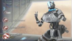 cum on_knees peace_sign pilot_(titanfall) robot simulacrum stim_pilot titanfall titanfall_2