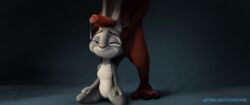 3_toes 4_fingers absurd_res anthro bodily_fluids breasts canid canine cum cum_drip digital_media_(artwork) disney dripping duo erection faceless_male featureless_breasts feet female fingers flat_chest fox fur genital_fluids genitals grey_body grey_fur hi_res judy_hopps kneeling lagomorph leporid lust male mammal nick_wilde no_nipples nude orange_body orange_fur penis photo_shoot purple_eyes rabbit simple_background sitting size_difference smile standing toes twilightchroma zootopia