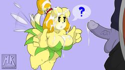 ? animal_crossing bent_over big_ass big_breasts big_butt breasts canid canine canis confused confused_look cosplay cum cum_on_breasts cum_on_face cum_on_upper_body cumshot cumshot_in_chest female fur furry furry_only isabelle_(animal_crossing) linhe_(mklancer00) looking_at_penis male mklancer00 nintendo offscreen_character offscreen_characters offscreen_male penis penis_out shih_tzu simple_background solid_color_background tagme tail thick_thighs thighs tinker_bell tinker_bell_(cosplay) toy_dog wings