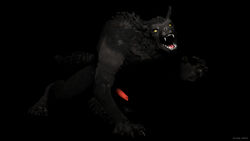 absurd_res animal_genitalia animal_penis anthro canid canine canine_penis claws fur genitals glowing glowing_eyes hi_res male mammal open_mouth penis scoota solo teeth were werecanid werecanine werewolf yellow_eyes