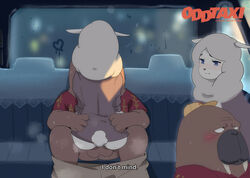 2021 7oy7iger alpaca anthro balls blush brown_body camelid car clothing duo female genitals hat headgear headwear heart hi_res hiroshi_odokawa_(odd_taxi) humanoid_hands inside_car male male/female mammal marine miho_shirakawa_(odd_taxi) night odd_taxi pinniped sex sex_in_car shirt sitting topwear vehicle walrus white_body