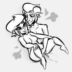 1boy 1boy1girl 1girls artist_name bibi_(brawl_stars) biting_lip black_and_white blush blushing brawl_stars fingering hearts lucich maledom masturbation medium_breasts mortis_(brawl_stars) simple_background sketch spread_legs vampire wet white_background