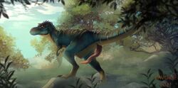 2021 day detailed_background digital_media_(artwork) dinosaur feral genitals hi_res male outside penis ravoilie reptile scalie sky solo